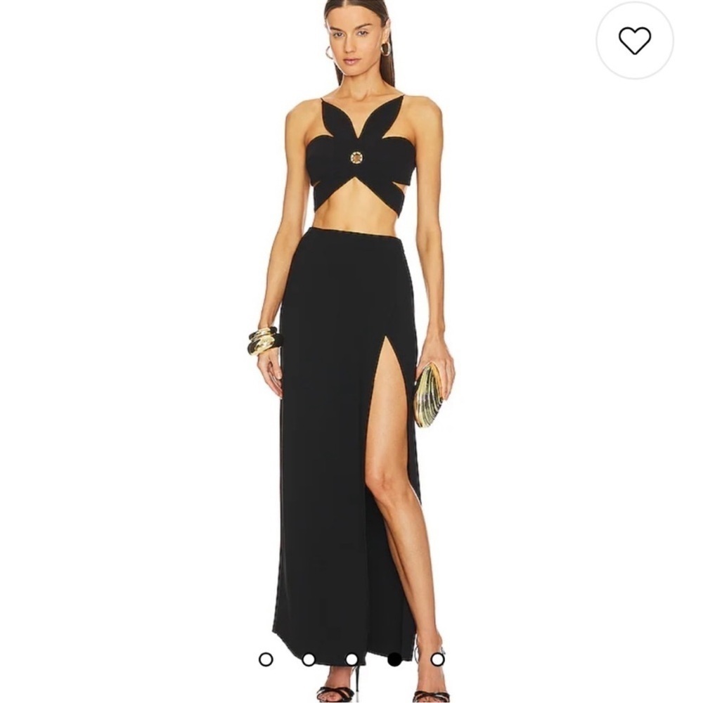 NWT Ronny Kobo Nooshie flower leaf Top black ($378) - Medium - Picture 3 of 9